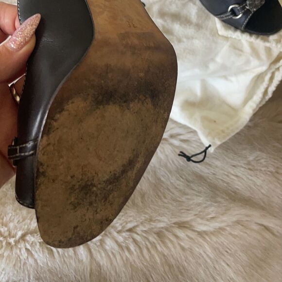 Manolo Blahnik black open toe heels - Picture 3 of 4